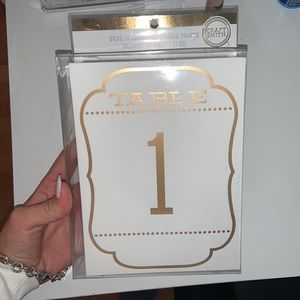 Gold foil table number cards. NEW!